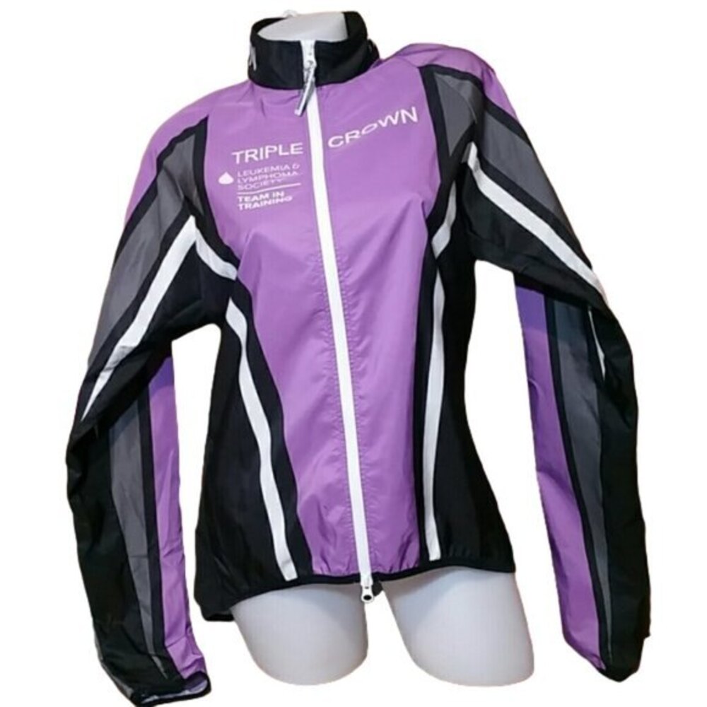 Somerville Sports Lightweight Purple and Black Cycling Jacket Womens Size Large